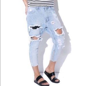 One Teaspoon Drop Crotch boyfriend Denim